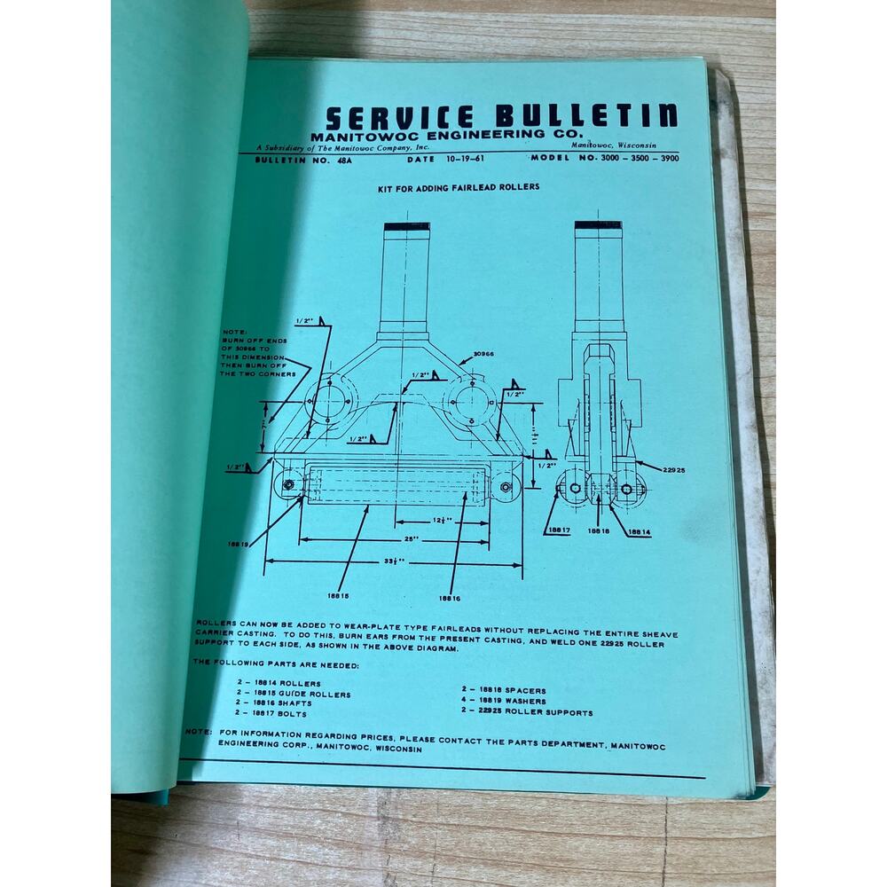Manitowoc Service Manual. - Picture 3 of 5